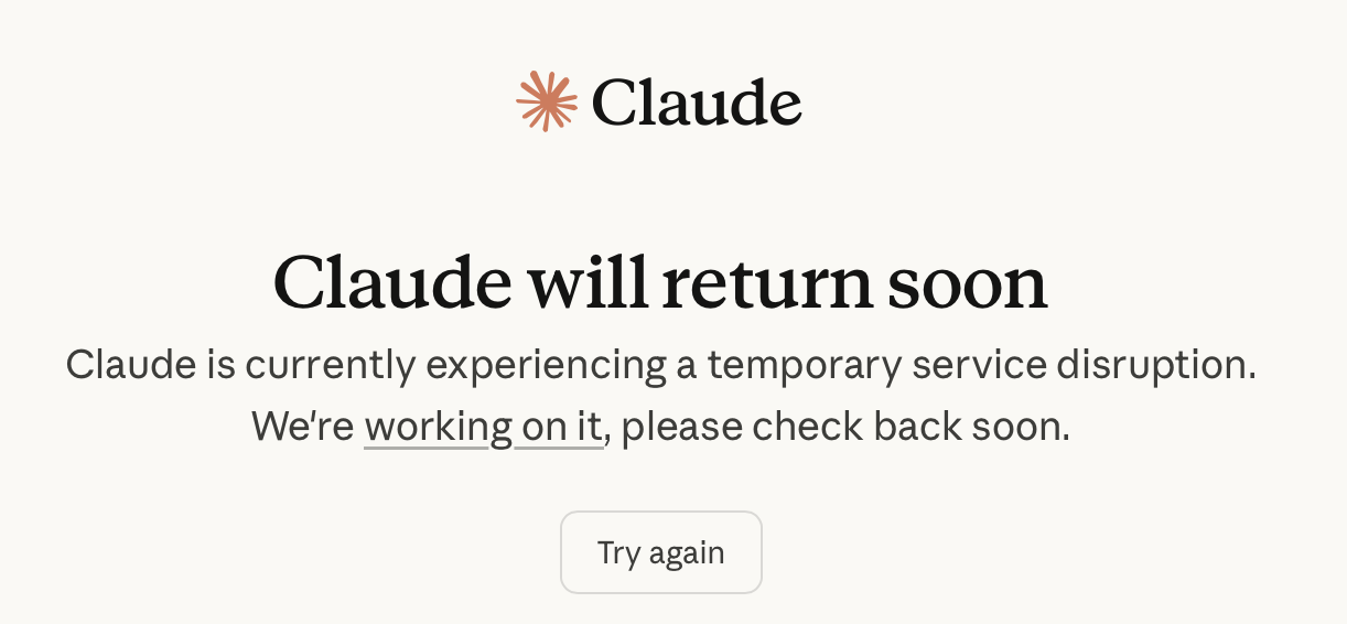 Claude outage